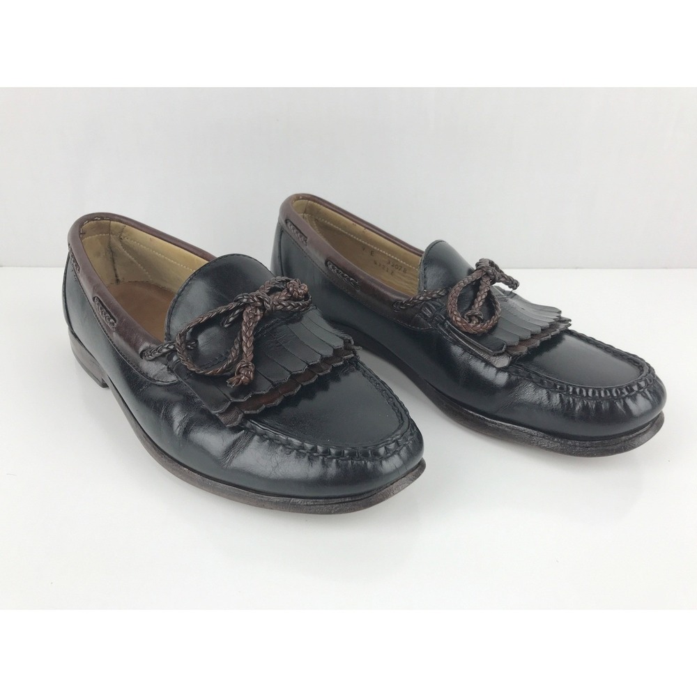 Allen Edmonds Woodstock Kiltie Loafers Men's Black Brown Leather Size 9 E